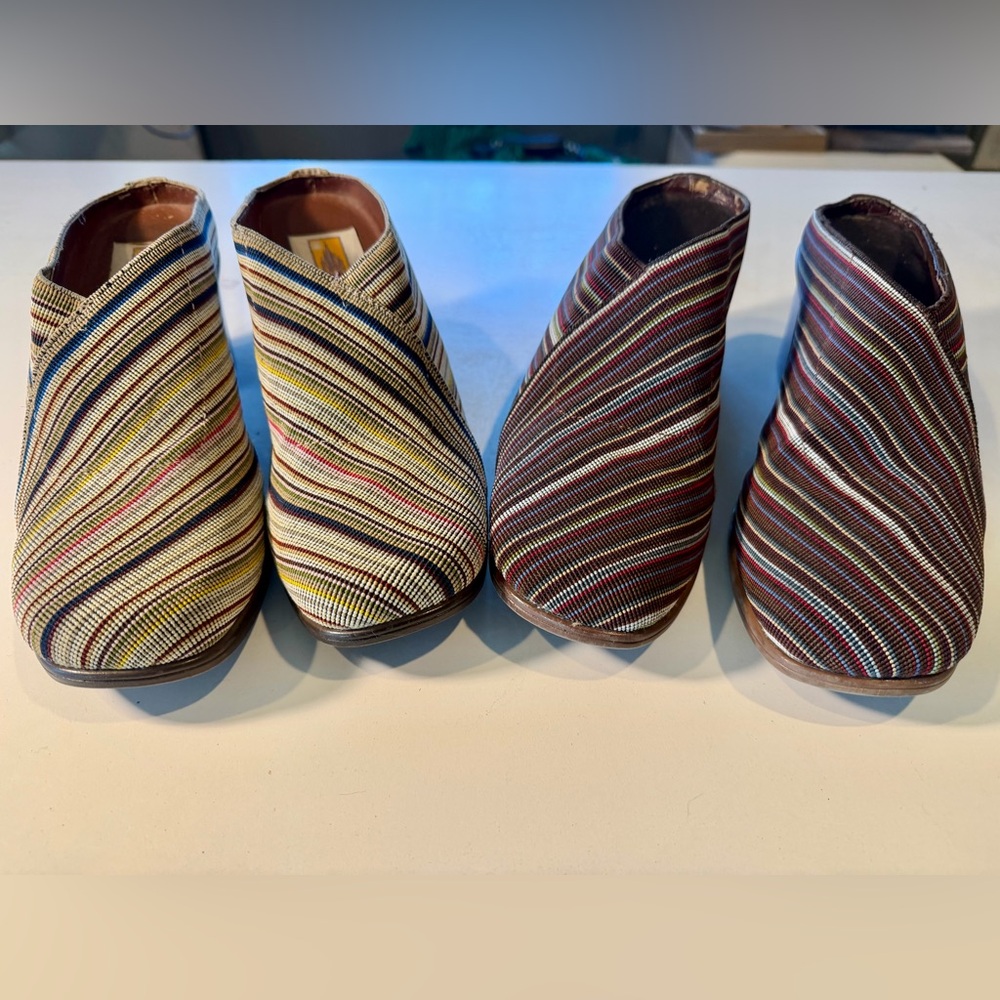Size 8 San Miguel Striped Ankle Block heel Mule a lot of two pairs.